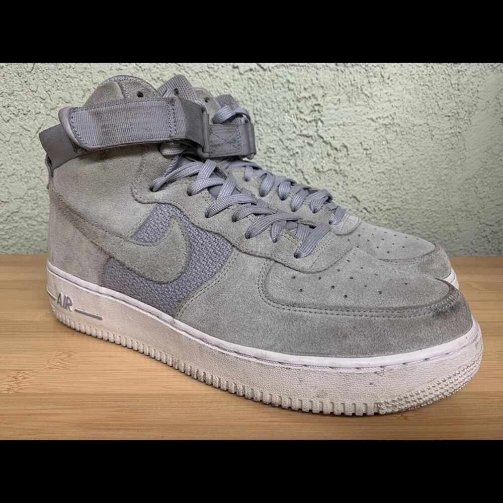 RARE 🚀 Nike Air Force 1 Mens High '07 Platinum/Gray/White 315121-041‎ Sz 10